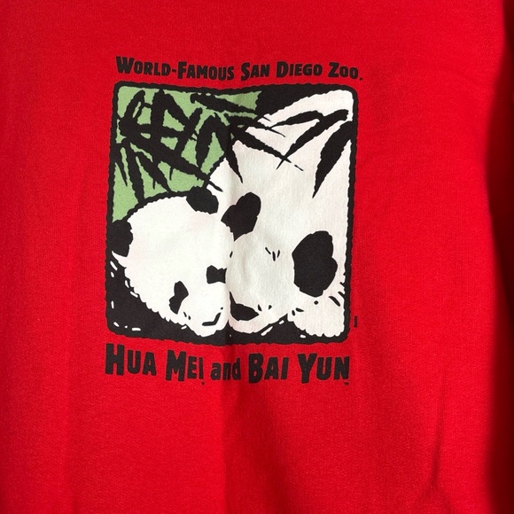 Vintage San Diego Zoo Sweatshirt Mens Large Hua Mei Bai Yun Panda 90s Pullover - Picture 2 of 8